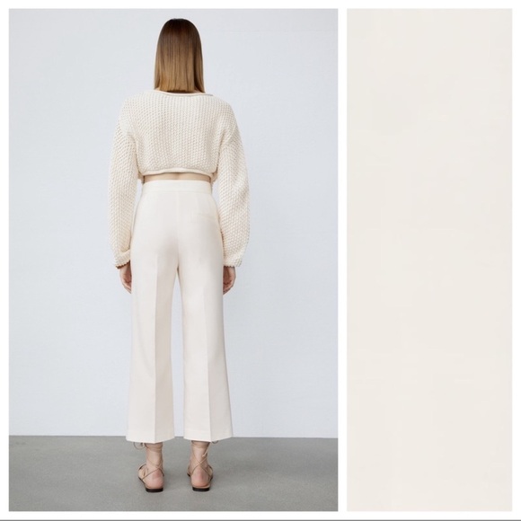 🦋 Bloggers’ Favorite 🦋 Zara Ecru Buttoned Pants Size L - Picture 4 of 16